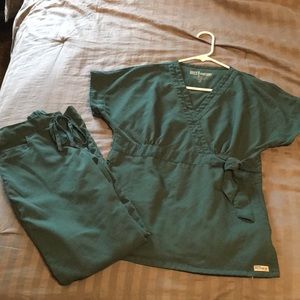 Grey’s Anatomy scrubs, dark green. Size XS petite